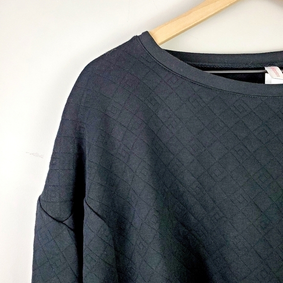 Xhilaration Black Quilted Crewneck XL BNWT - Picture 2 of 6